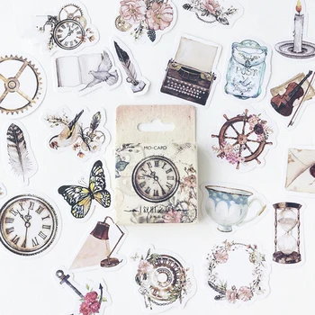 

46 Pcs/Set Old Chapter Retro Things Mini Seal Sticker Mobile Decoration Stickers Scrapbooking DIY Craft Stickers