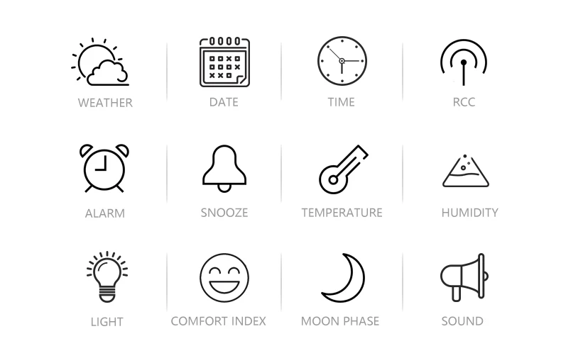 RCC Беспроводная метеостанция, цифровые часы, погода, погода, подсветка, крытый, открытый, температура, влажность, большинство 3 датчика