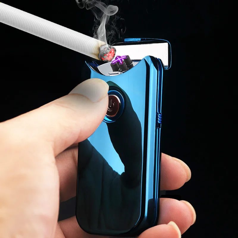

New Double Arc Lighter Electronic USB Cigarette Lighter Plasma Rechargeable Flameless Windproof Smoking Lighter Gadgets for Men