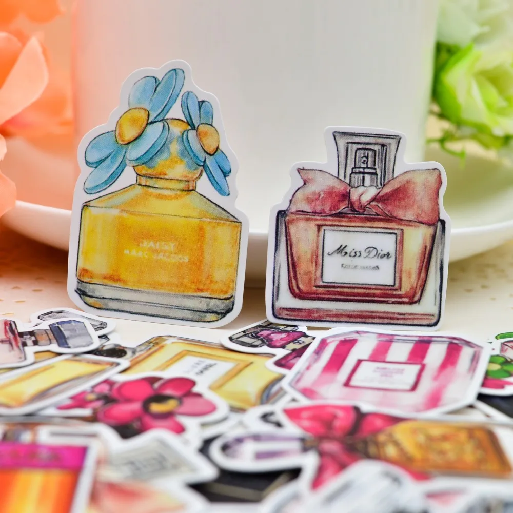 

25pcs luxurious Beauty Woman Perfume Bottle Sticker Decorative for Notebook Planner Scrapbooking, DIY diary Paper Sticker