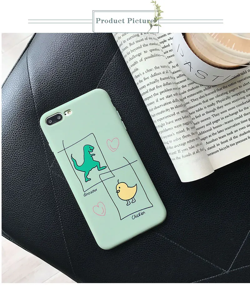 Silicone Dinosaur Case For iPhone 8 8plus 7 7 Plus Cases Clear Phone Case For iphone 6 s 6s Plus X XR XS Max Cases Cover Coque   (9)