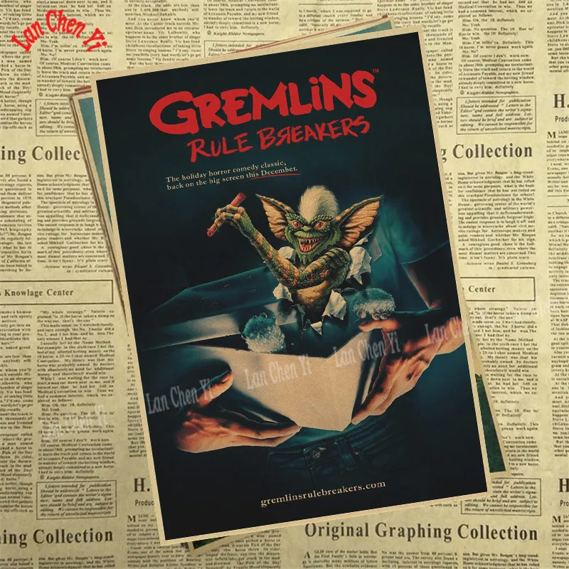 Gremlins Фэнтези фильм ужасов крафт бумага Плакат кафе высокое качество печати рисунок ядро декоративная живопись