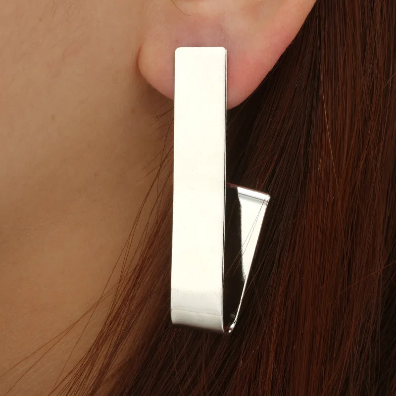 

8Seasons Punk Glossy Rectangular Irregular Drop Earrings For Women Trendy Silver Golden Color Party Club New Earring Jewelry