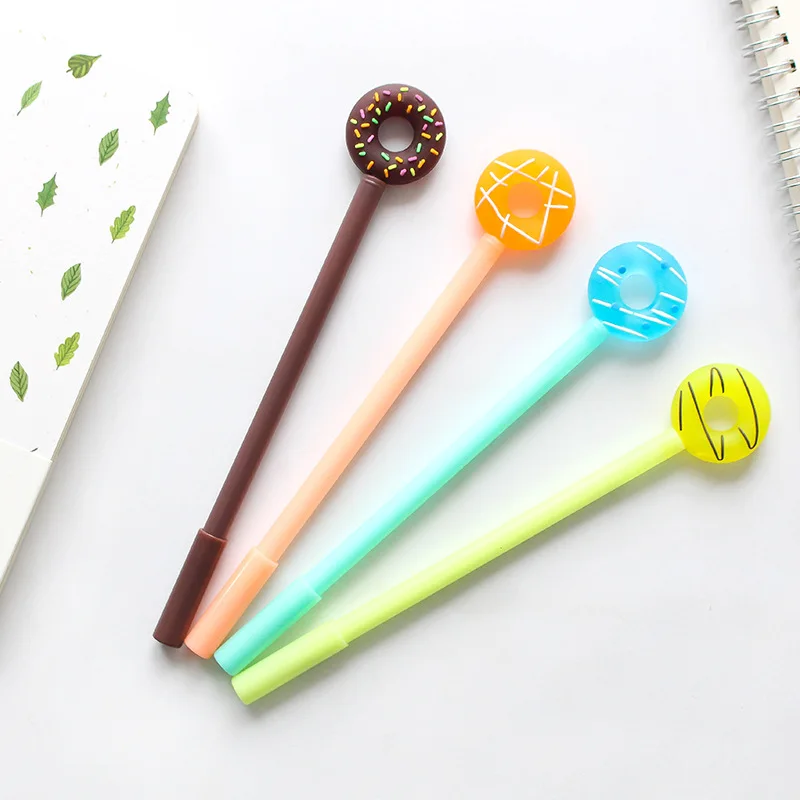 5 шт., гелевая чернильная ручка Doughnut, 0,5 мм, для подписи, для письма, kawaii, подарок для детей, офисные аксессуары, школьные принадлежности, Canetas FB877