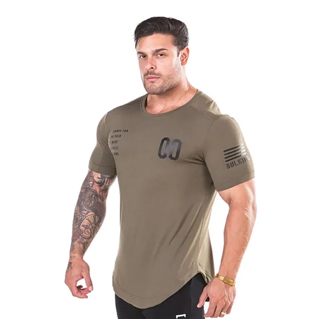 Camiseta informal de algod n con logo para hombre ropa de talla grande para gimnasio culturismo