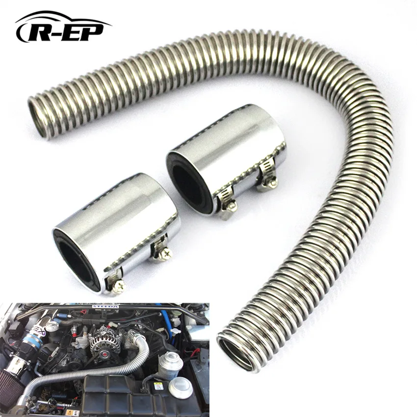 

Air Into Parts Car Flexible Stainless Steel Upper and Lower Cooling Water Pipe Hose Set 24 Inch Air Intake System