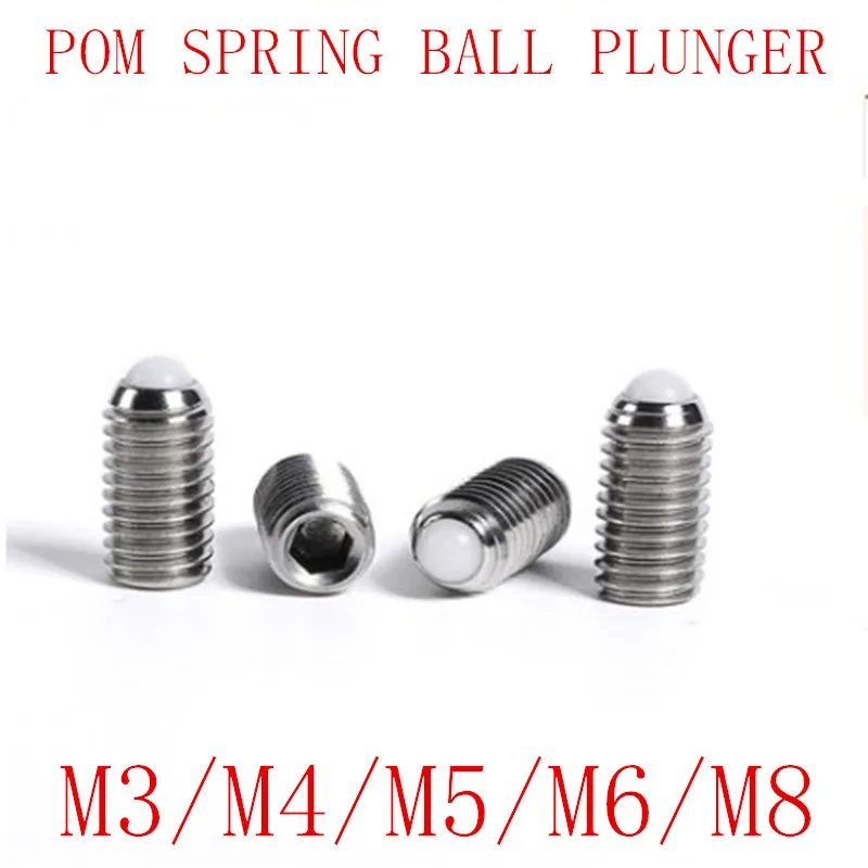 20PCS metric thread M3 M4 M5 M6 M8 Stainless Steel spring POM Ball