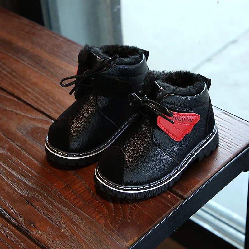 Winter Children's Cotton Boots Baby Warm Martin Boots Plus Velvet Boys