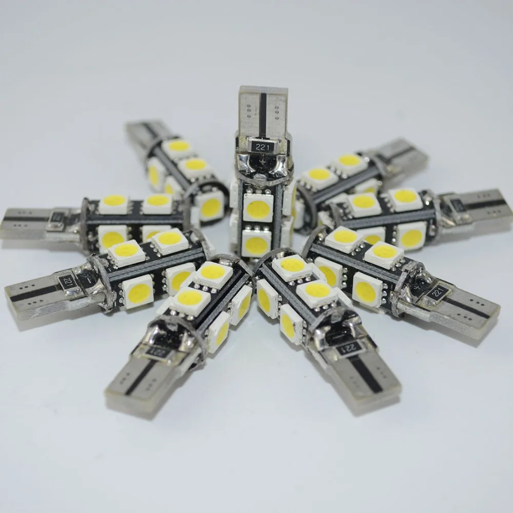 Safego 10 X t10 W5W led canbus 9smd 5050 светодиодный для Приборная панель автомобиля лампа плафон Клин светодиодные лампы t10 свет canbus лампы 12 V