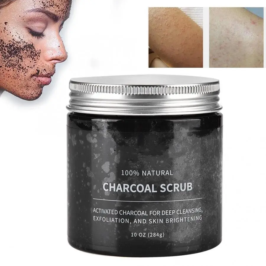 

Exfoliante Facial Natural Activated Charcoal Exfoliating Scrub Salt Body Face Dead Skin Remover Deep Clean Body Care