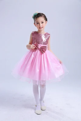 4 цвета, платье для сальсы с блестками, современные танцевальные костюмы для джаза, танцевальное платье для девочек, бальные платья для детей, розовые, красные, синие - Цвет: Style 1 Pink