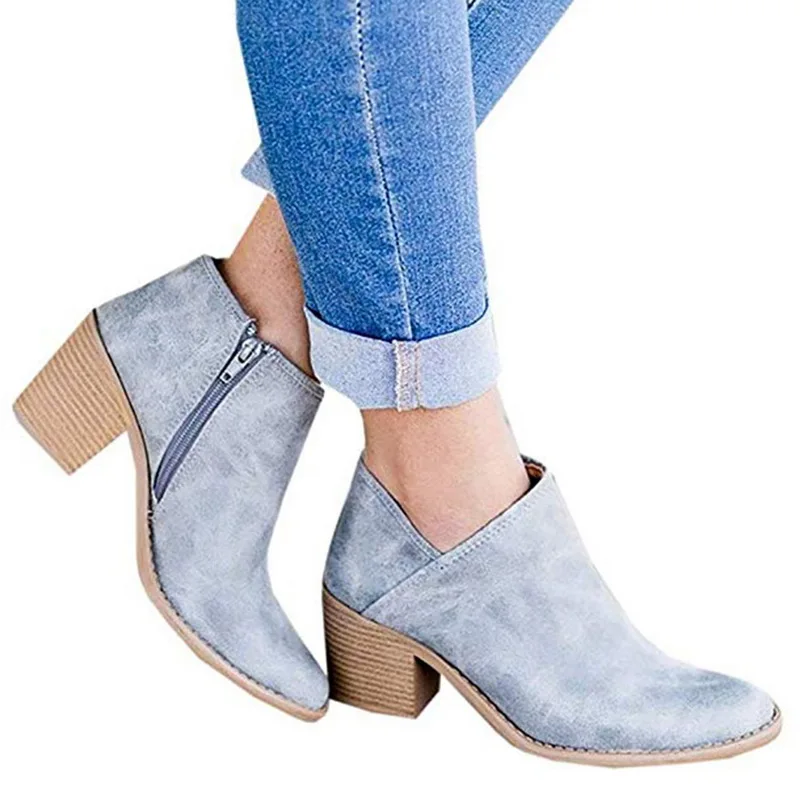 LOOZYKIT/женские ботинки; ботильоны из флока; коллекция года; женские ботинки; сезон весна-осень; женские вечерние ботинки из эластичной ткани в западном стиле; большие размеры 35-42 - Цвет: B blue