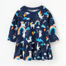 Little maven/Модная брендовая осенняя одежда для маленьких девочек; хлопковые платья с принтом животных для маленьких девочек; S0532