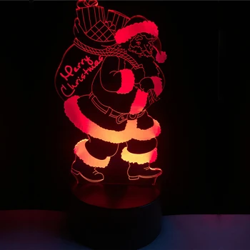 

NEW Santa model 3D LED USB LAMP Colorful Gradient Night Light Touch Remote lamp Merry Christmas Home Decoration Props Gadgets
