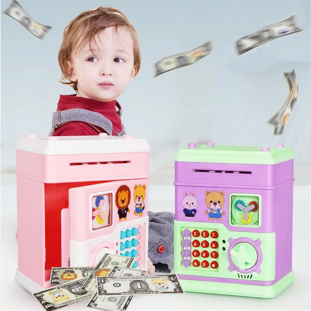 Детские дошкольные развивающие Обучающие игрушки автоматическая электронная копилка ATM пароль копилка для денег монета