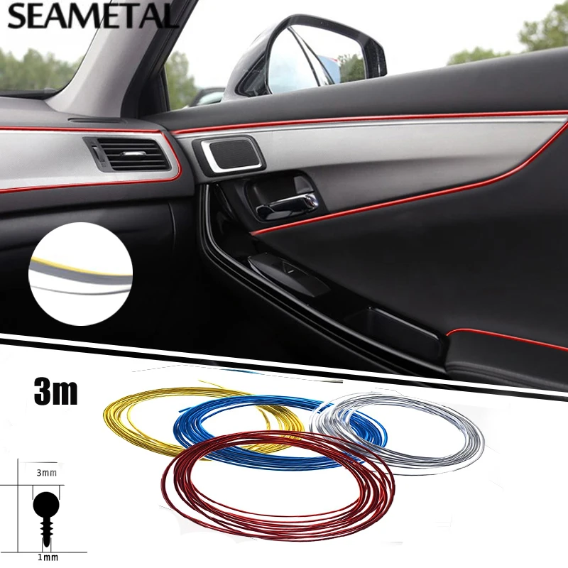 3m Car Styling Interior Dashboard Decoration Strip Thread Sticker