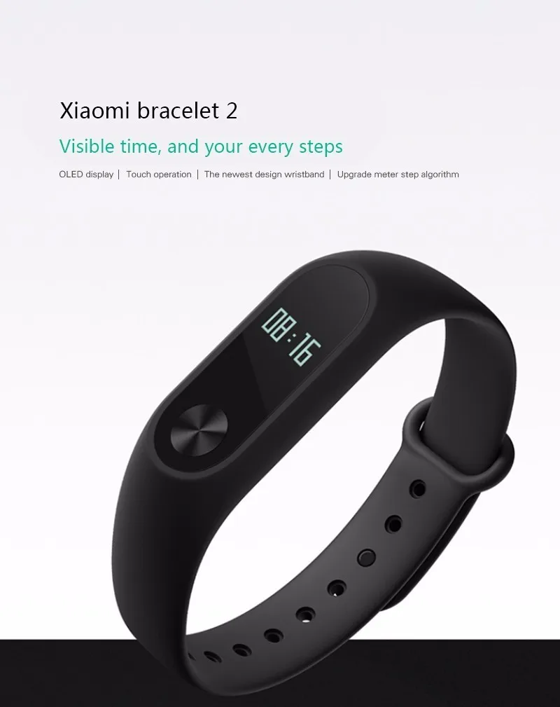 Original Xiao mi Mi Band 2 Support Heart Rate Monitor Bluetooth 4 0 Built in G