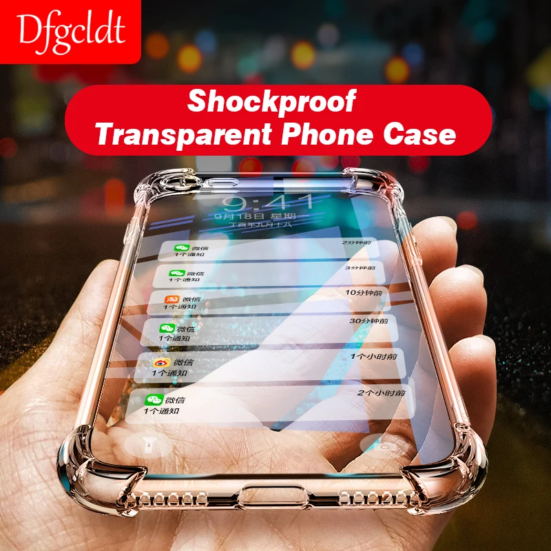 

Luxury Shockproof Clear Soft Case for iPhone X 6 7 8 Plus Phone Cases Silicone Back Cover for iPhone 6s Plus 8 7 Plus TPU Shell