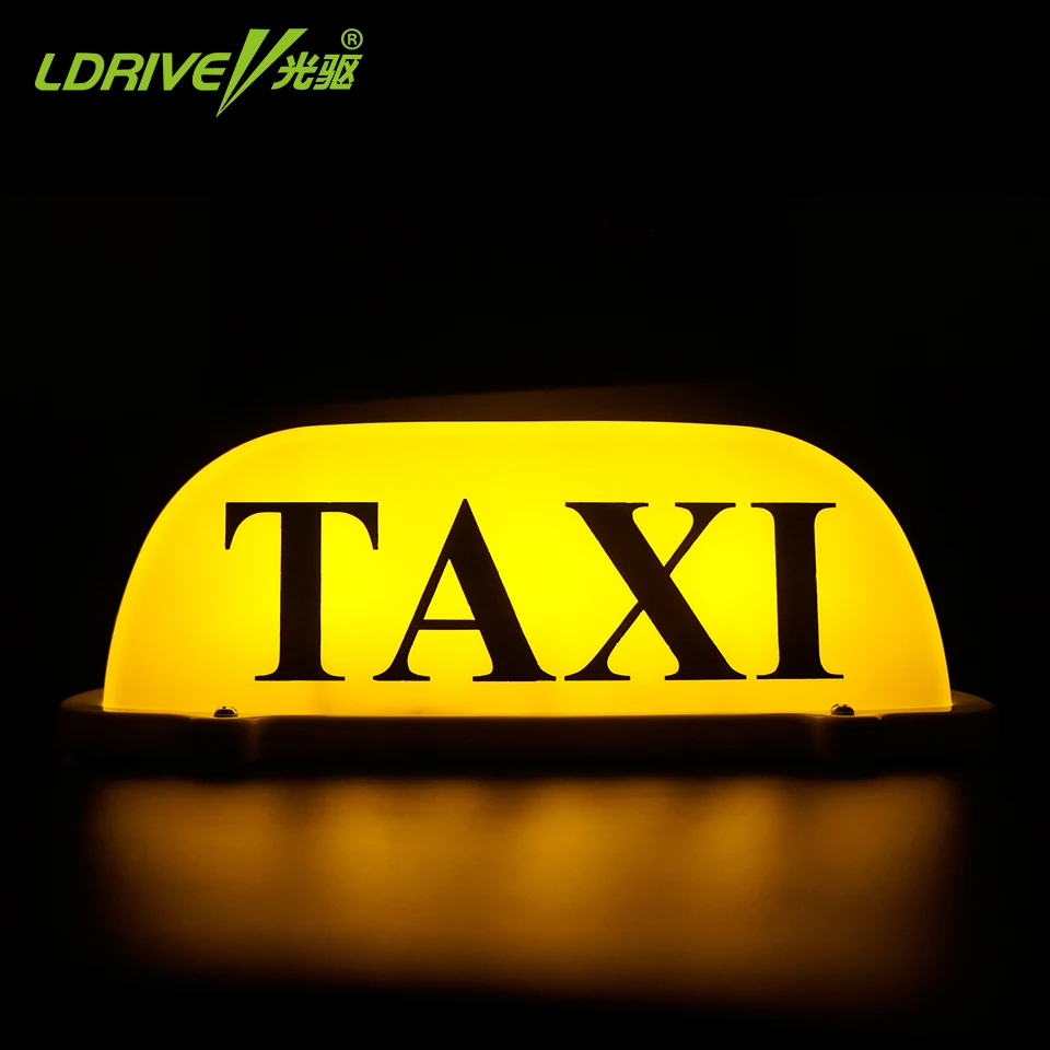 

LDRIVE 12V Cab Taxi Sign LED Yellow Magnet TAXI/CAB Light Waterproof Taxi Roof Light Car Magnetic Magnet Sign 275mm*120mm*95mm