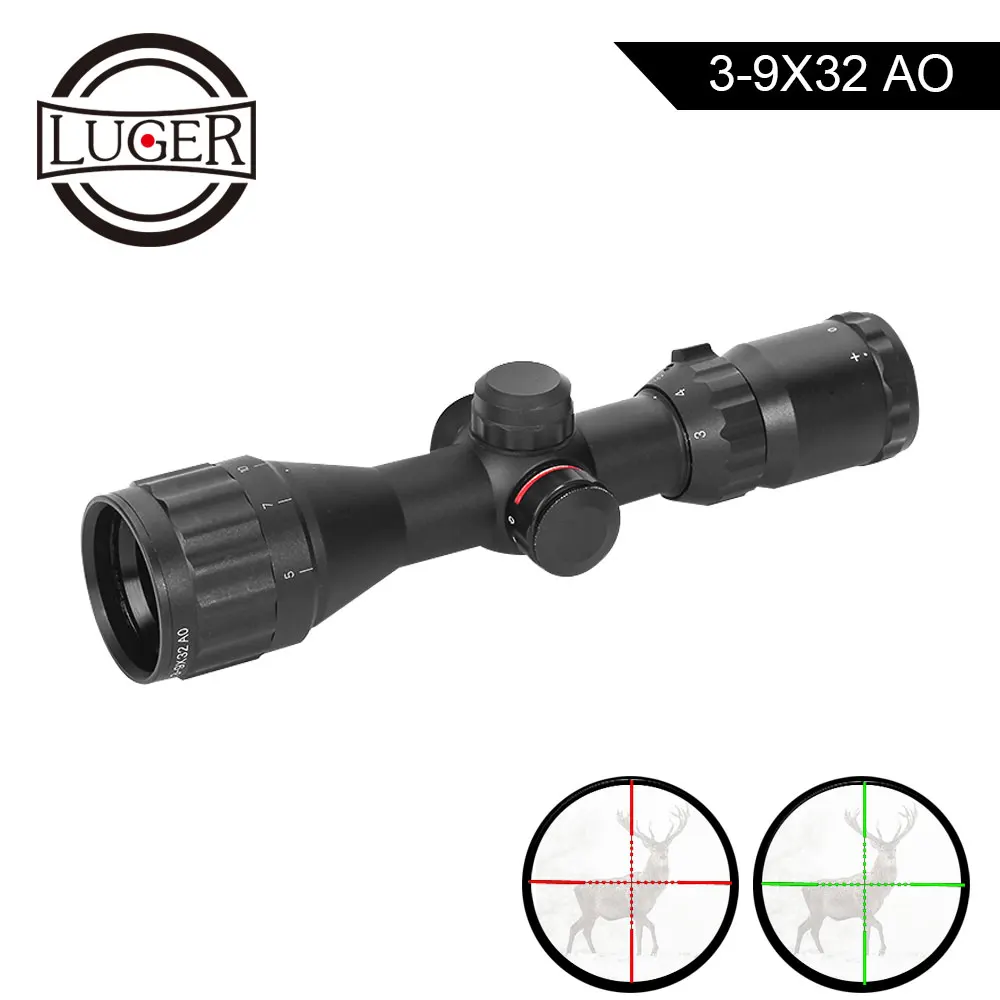 Оптический прицел для охоты LUGER 3 9x32 AO компактный с мил Дот фиксирующей сеткой