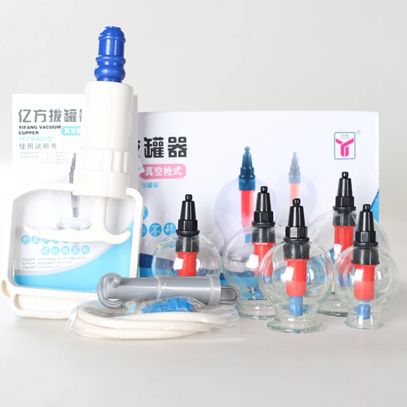 5pieces/box plastic vacuum therapy cupping set Suction Cups Chinese Traditional Cupping jar Acupunture Vacuum Cupping Set