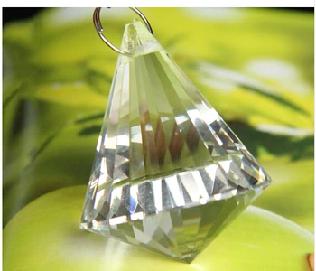 

10PCS 30MM Transparent K9 crystal conical pendant Bead curtain large pendant DIY Bead curtain Decorate the wedding decoration