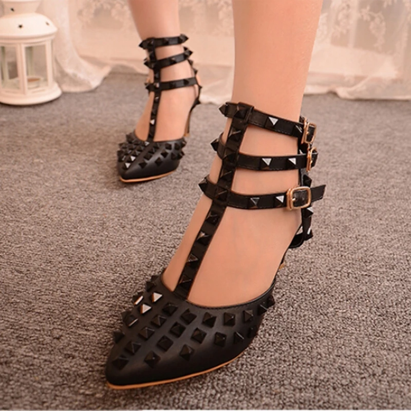 black studded shoes womens