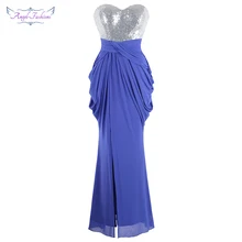 Angel Fashion женские платья без бретелек с блестками и рюшами