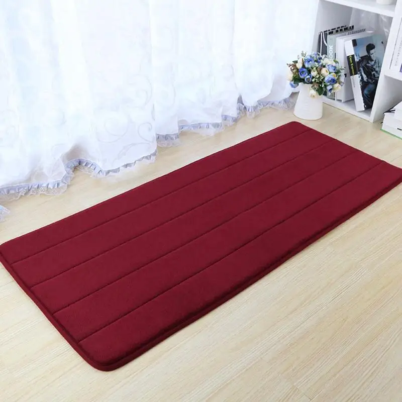 

40*120cm Coral Fleece Memory Foam Carpet Non-slip Water Absorption Area Rug Floor Mat Bathroom Kitchen Doormat Home Supplies