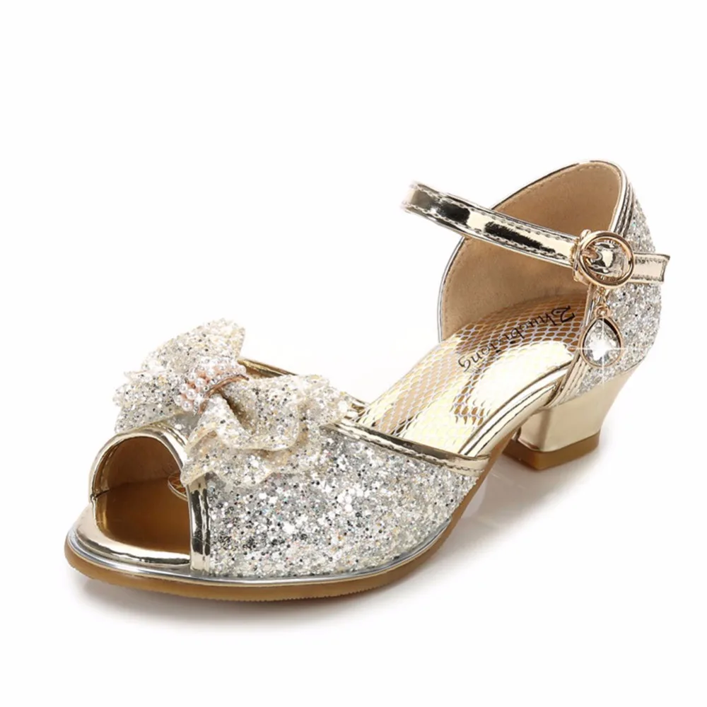 Rhinestone Glitter Princess Girls Shoes for Girls Party Wedding Sandals ...