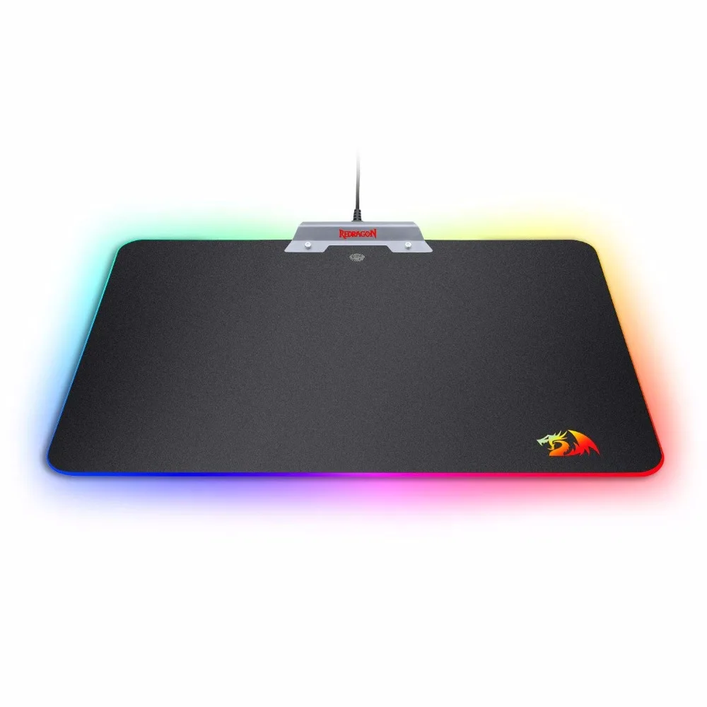 Redragon P011 Orion RGB коврик для мыши, твердая поверхность, водонепроницаемый, красочное светодиодное освещение игровой коврик для мыши Коврик для компьютера ноутбука Noteb