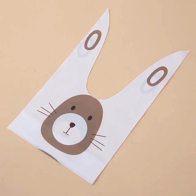 20pcs lot Cute Rabbit Ear Biscuit Bag Moisture Proof Plastic Candy Box 
