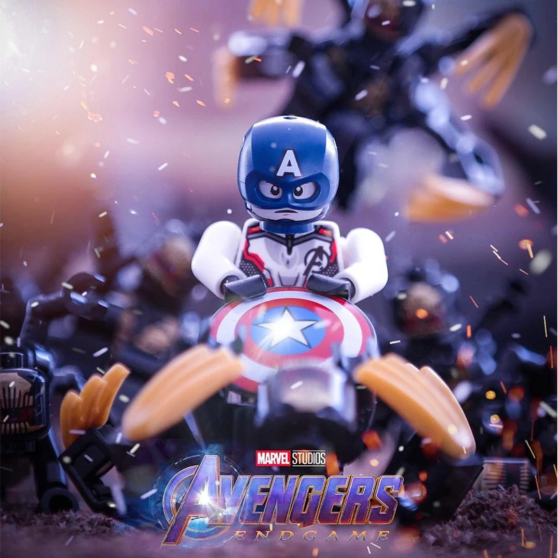 

Captain America Marvel Avengers 4 Endgame Assembly Tony Stark Building Blocks Toys Figures Legoing Thanos Iron Man Toys for kids