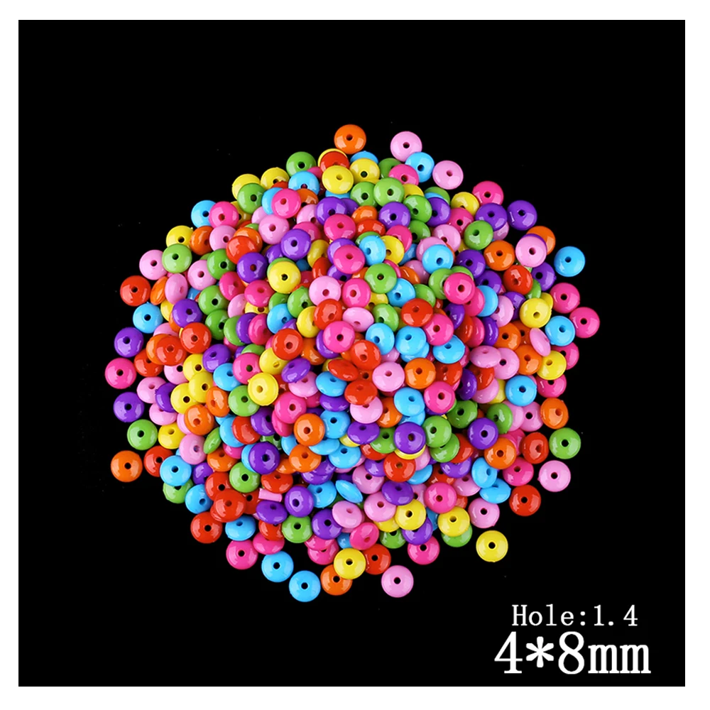 

350pcs/Lot Multicolor Clear Acrylic Flat Round Abacus Bead Wholesale Cheap Decoration Big Hole DIY Bead For Kids Jewelry Making