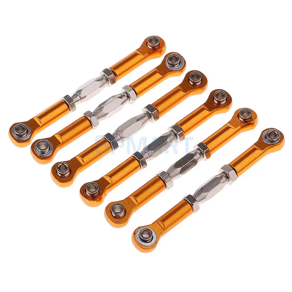 6Pcs 1/10 RC Car Steering Servo Linkage Turnbuckle Front Rear 166617 166017 106017 for Redcat HSP Truck