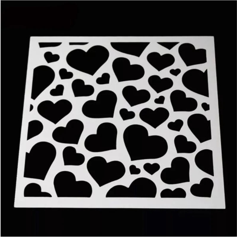 

Plastic Heart-shaped Craft Layering Stencils For Walls Painting Scrapbooking Decor Embossing Paper Card Template Printing Mold