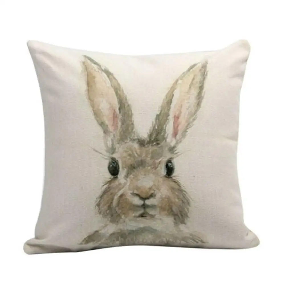 As the picture Happy Easter Bunny печатных Подушка Чехол фотографический фон с пасхальными яйцами декоративные подушки для сиденья размером 45*45 см дропшиппинг - Цвет: As the picture
