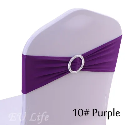 100 шт спандекс лайкра пояс для стула с пряжкой для свадьбы украшение для банкета и вечеринки бандо для свадьбы - Цвет: Purple