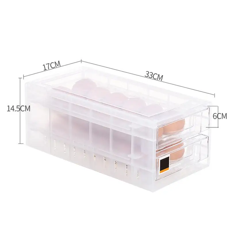 1 шт. двойной слой ящик коробка для яиц 24 Сетки пластиковая подставка для яиц держатель Контейнер-холодильник коробка для хранения продуктов