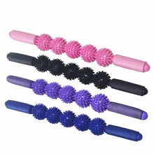 Fitness Equipment, Yoga Spiky Balls Roller Massager Stick Back Waist Leg Massager Muscle Relax Lose Weight