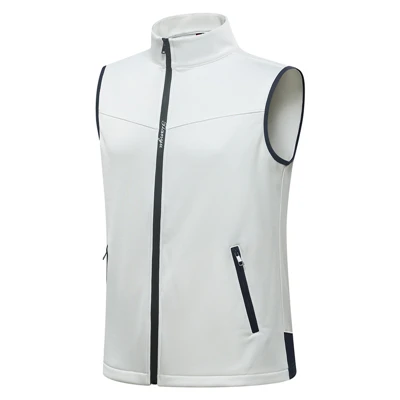 Мужской зимний жилет без рукавов, ветронепроницаемый жилет на молнии, ветровка, сохраняющая тепло, спортивная одежда для гольфа, D0654 - Цвет: Белый