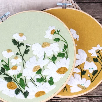 

Floral DIY Ribbons Embroidery for Beginner Needlework Practice Kits Cross Stitch Wall Painting Art Home Decoration Meet Sets