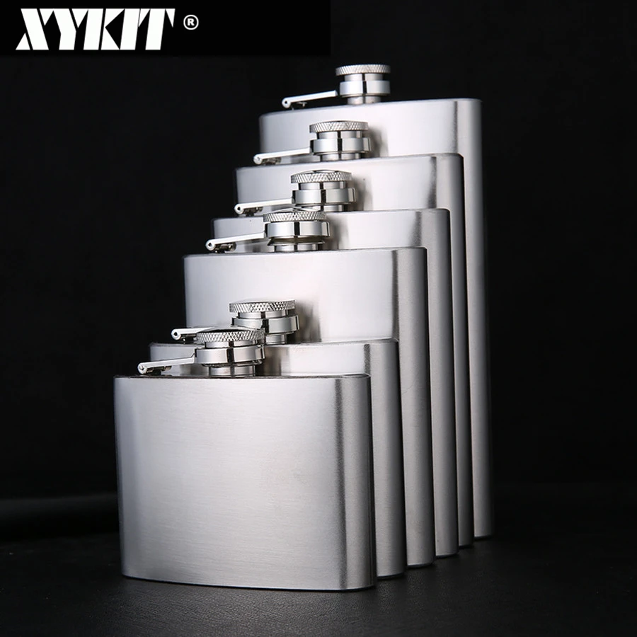 

XYKIT 5 7 8 10 12oz Stainless Steel Mini Hip Flask Liquor Whisky Outdoor Portable Pocket Flasks Alcohol Bottle