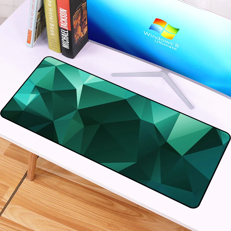 Большой коврик для мыши SIANCS 70х30см с цветным полигоном XL резиновым замком модная