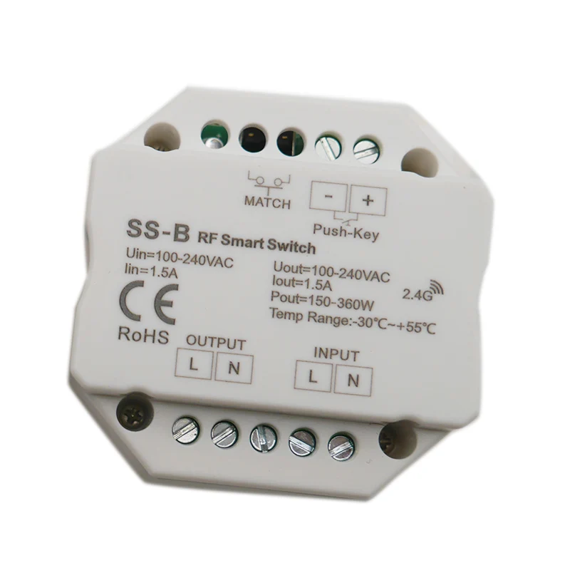 SS-B SS-B AC110V 220V RF умный переключатель выход 100-240VAC 1.5A 360W RF умный переключатель с релейным выходом светодиодный контроллер - Цвет: SS-B