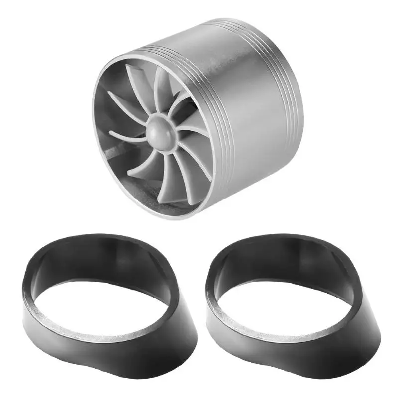 Автомобильный двойной турбонагнетатель прибор для экономии топлива вентилятор турбонагнетатель шланг турбины диаметром 64 мм автомобильные аксессуары - Цвет: Single Silver