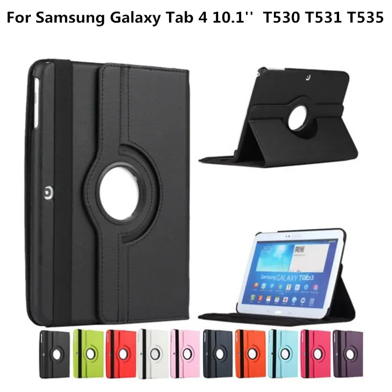 

360 Rotating Flip PU Leather Cover Case For Samsung Galaxy Tab 4 Tab4 10.1 inch T530 T531 T535 SM-T530 SM-T531 SM-T535C Tablet