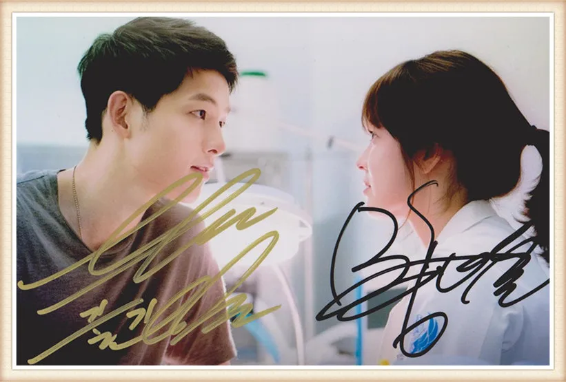Song Joong Ki Song Hye Kyo autographed photo Descendants of the 