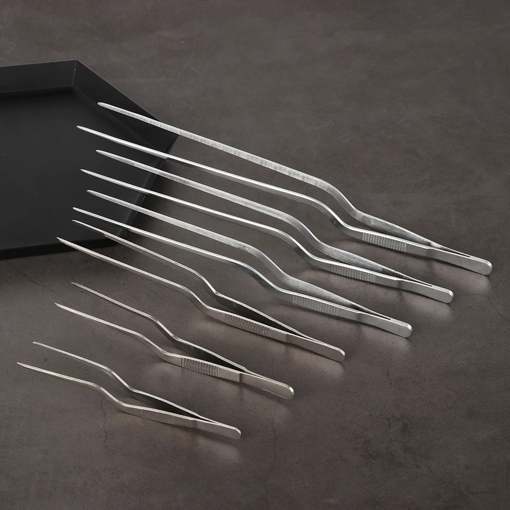 Kitchen Tool Chef Plating BBQ Clip Stainless Steel Barbecue Tongs Food Tweezer