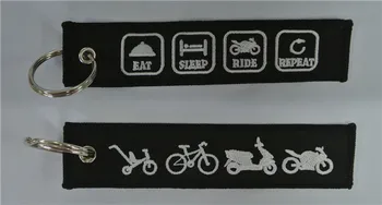 

Eat Sleep Ride Repeat Personalized Embroidered Key Chains